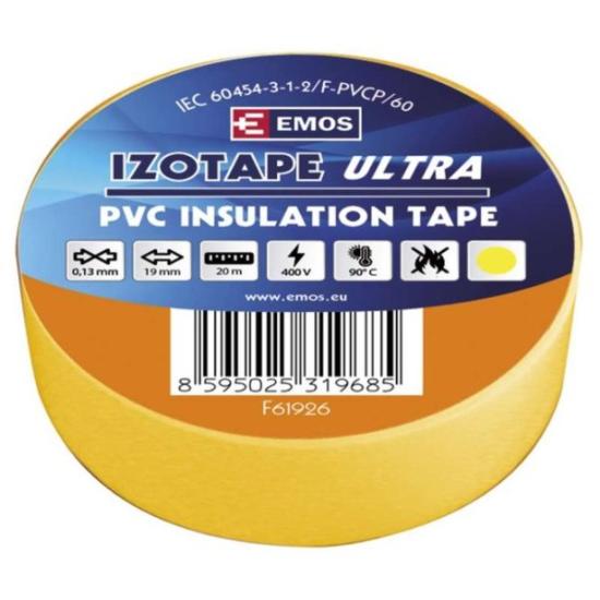 Prekės „Juosta izoliacinė PVC IZOTAPE 19/20 geltona 19 mm x 20 m Emos“ paveikslėlis