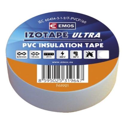 Prekės „Juosta izoliacinė PVC IZOTAPE 19/20 balta19 mm x 20 m Emos“ paveikslėlis