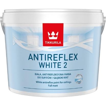 Prekės „Vidaus lubų dažai Tikkurila ANTIREFLEX WHITE 2 10 l“ paveikslėlis
