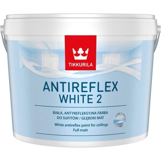 Prekės „Vidaus lubų dažai Tikkurila ANTIREFLEX WHITE 2 10 l“ paveikslėlis