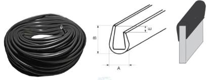 Prekės „Apsauga laidams briaunų OKU3/1,5 1,2-1,8 mm juoda 10 m Ergom“ paveikslėlis