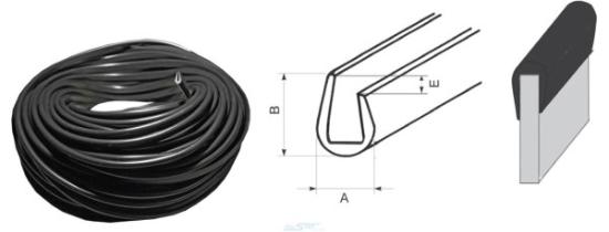 Prekės „Apsauga laidams briaunų OKU3/1,5 1,2-1,8 mm juoda 10 m Ergom“ paveikslėlis