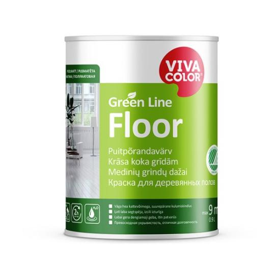 Prekės „Dažai pusiau matiniai medinių grindų VIVACOLOR GL FLOOR A 0,9 l“ paveikslėlis