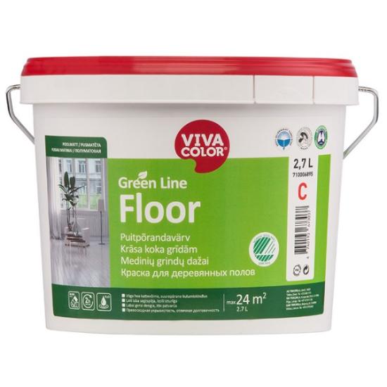 Prekės „Dažai pusiau matiniai medinių grindų VIVACOLOR GL FLOOR A 2,7 l“ paveikslėlis