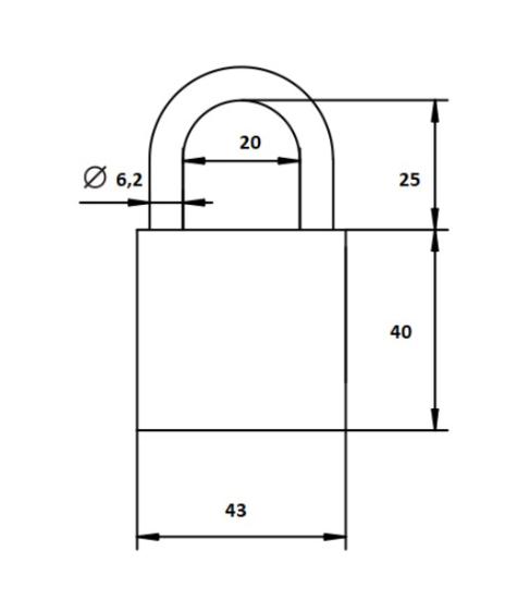 Prekės „Spyna pakabinama 43 mm ZB-HB08 3 skaitmenų Alfalock“ paveikslėlis