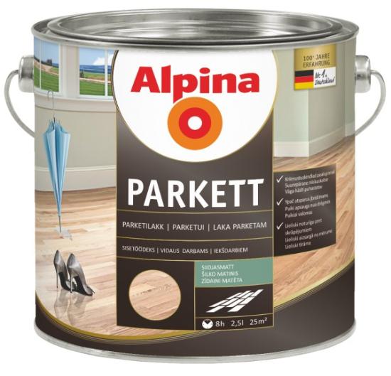 Prekės „Lakas parketinis Alpina Parkettlack gl blizgus 2,5 l“ paveikslėlis