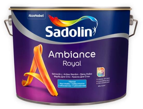 Prekės „Vandeniniai sienų dažai SADOLIN AMBIANCE ROYAL, 10 l, BW bazė, visiškai matiniai“ paveikslėlis
