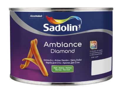 Prekės „Vandeniniai sienų dažai SADOLIN AMBIANCE DIAMOND, 0,5 l, BW bazė, matiniai“ paveikslėlis