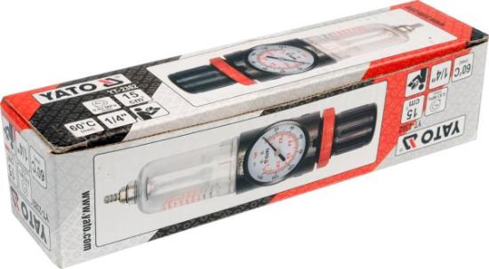 Prekės „Reduktorius oro su filtru kompresoriui 1/4" 0.93MPa YT-2382 YATO“ paveikslėlis