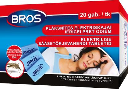 Prekės „Plokštelės elektriniam prietaisui nuo uodų 20 vnt BROS“ paveikslėlis