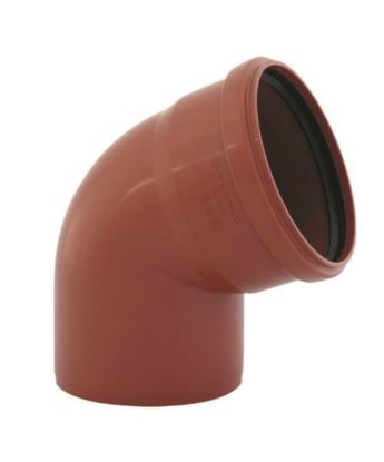 Prekės „Alkūnė lauko kanalizacijos  Ø 110 mm / 45° raudona su tarpine PROFIL“ paveikslėlis