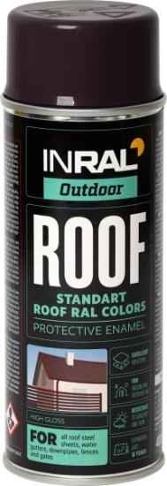 Prekės „Dažai aerozoliniai stogui INRAL ROOF RAL8019, Pilkai ruda, blizgi, 400 ml“ paveikslėlis