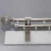 Prekės „Karnizas sieninis metalinis MONACO/LUNAS 300 šviesiai matinės sidabro spalvos dvigubas 19 mm“ paveikslėlis