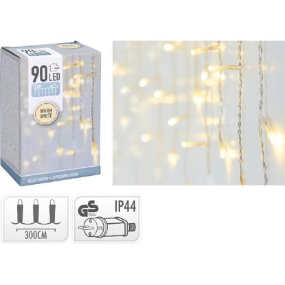 Prekės „Girlianda-varvekliai, 90 LED, 300 × 52 cm, šiltai balta, lauko“ paveikslėlis