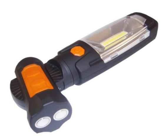 Prekės „Žibintuvėlis įkraunamas nešiojamas su magnetu ir kabliu 3W COB + 6LED“ paveikslėlis