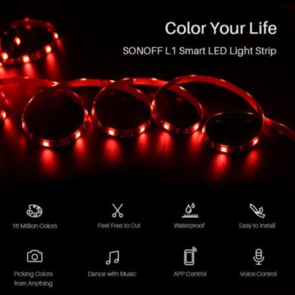 Prekės „Šviesos diodų juosta LED 14W SONOFF-RGB Wi-Fi 2 m“ paveikslėlis