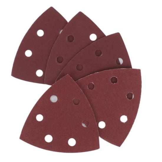 Prekės „Lapelis kibus P150 94x94 mm trikampis 6 skylių 5 vnt Delta Cortex“ paveikslėlis