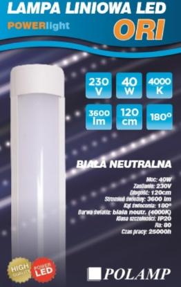Prekės „Šviestuvas LED 60 cm 20W 4000K 1800lm IP20 ORI POLAMP“ paveikslėlis
