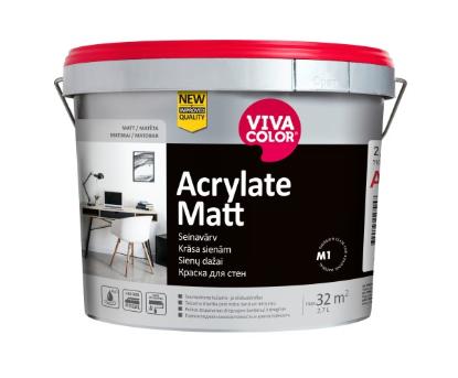 Prekės „Dažai matiniai sienoms VIVACOLOR ACRYLATE MATT A 2,7 l“ paveikslėlis