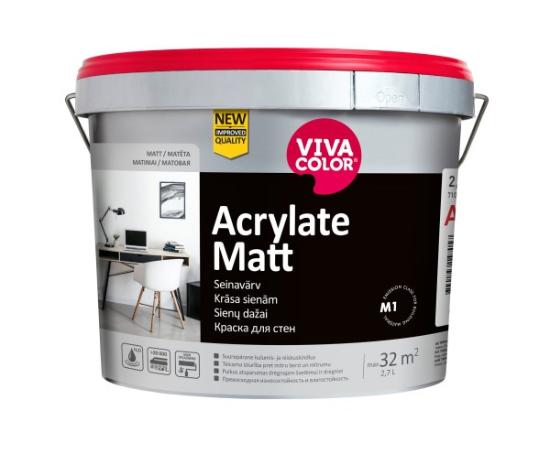 Prekės „Dažai matiniai sienoms VIVACOLOR ACRYLATE MATT A 2,7 l“ paveikslėlis