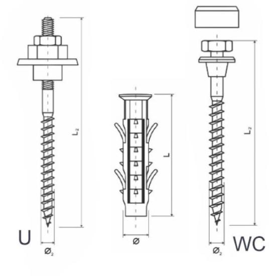 Prekės „Tvirtinimas praustuvui 120 mm U 120/F Starfix“ paveikslėlis