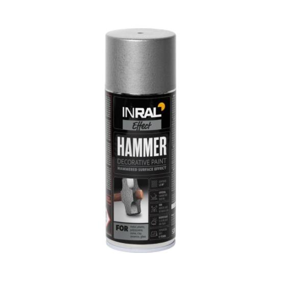 Prekės „Dažai aerozoliniai INRAL DECOR HAMMER sidabro spalvos 400 ml“ paveikslėlis