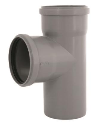 Prekės „Trišakis vidaus kanalizacijai pilkas su tarpine Ø 110 x 110 mm 90° PROFIL“ paveikslėlis