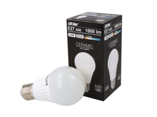 Prekės „Lempa LED E27 10W A60 4000K 1000lm LEDline“ paveikslėlis
