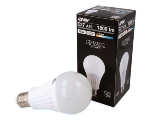 Prekės „Lempa LED E27 18W A70 2700K 1800lm LEDline“ paveikslėlis