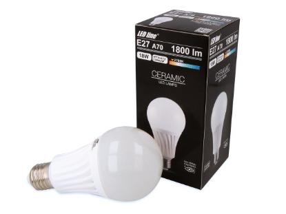 Prekės „Lempa LED E27 18W A70 4000K 1800lm LEDline“ paveikslėlis
