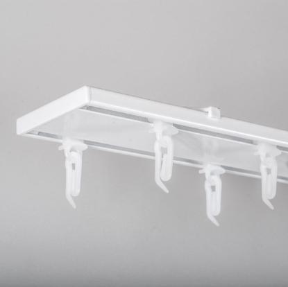 Prekės „Karnizas - aliuminio profilis 1 - 2 bėgelių Universal baltos spalvos 150 cm Hesora ir ko“ paveikslėlis