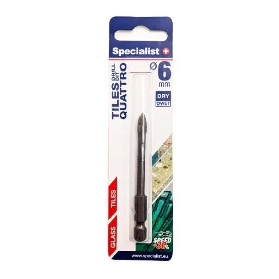 Prekės „Grąžtas stiklui/keramikai 6x75 mm Specialist+“ paveikslėlis
