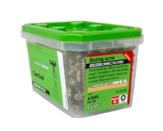 Prekės „Sraigtai terasoms 4,8x55 mm C4 T20 Essdeck Max 250 vnt Essve“ paveikslėlis