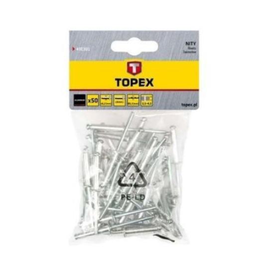 Prekės „Kniedės aliuminės 4,8 x 14,5 mm 50 vnt Topex“ paveikslėlis
