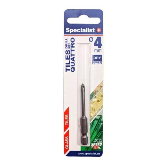 Prekės „Grąžtas stiklui/keramikai 4x65mm Specialist+“ paveikslėlis