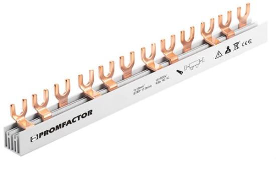 Prekės „Šyna komutacinė 3P 16mm 12 modulių Fork -type“ paveikslėlis