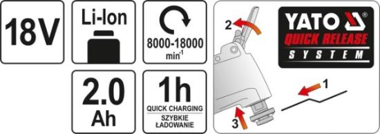 Prekės „Įrankis daugiafunkcinis 18V/2,0Ah Yato“ paveikslėlis