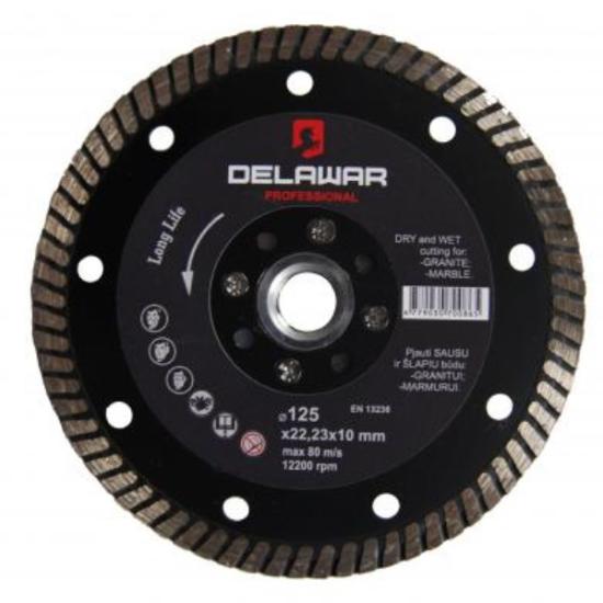 Prekės „Diskas deimantinis 125x1,2x22,2 mm Turbo Hot DeLawar“ paveikslėlis