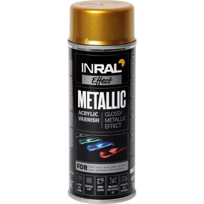 Prekės „Akrilinis lakas INRAL METALLIC Aukso, metalo blizgi, 400 ml“ paveikslėlis