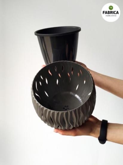 Prekės „Plastikinis vazonas DSK180-405U Bowl Sandy, pilkos spalvos“ paveikslėlis