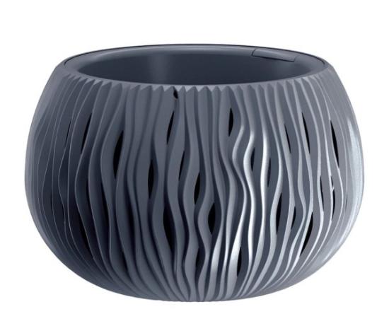Prekės „Plastikinis vazonas DSK180-S433 Bowl Sandy, antracito spalvos“ paveikslėlis