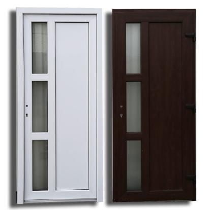 Prekės „Durys lauko PVC BAZ 1620 900x2100 kairė, riešutas“ paveikslėlis