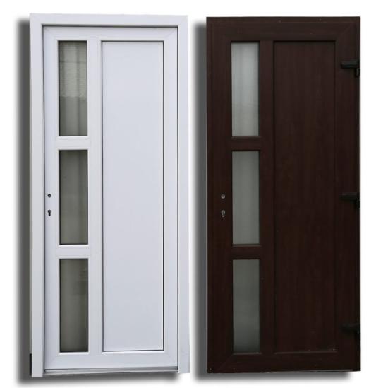 Prekės „Durys lauko PVC BAZ 1620 100x2100 kairė, riešutas“ paveikslėlis