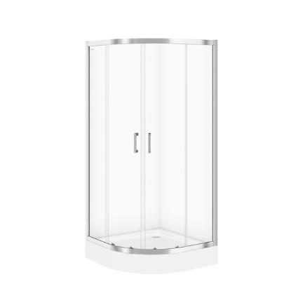 Prekės „Sienelė dušo BASIC pusapvalė 80x80x185cm“ paveikslėlis