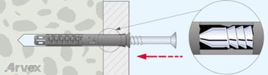 Prekės „Kaištis su kalamu sraigtu 6x60 mm 100 vnt T-Fix“ paveikslėlis