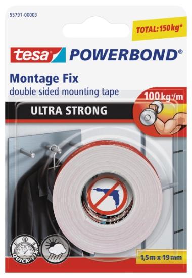Prekės „Juosta dvipusė UltraStrong 1,5 m x19 mm PRO Tesa“ paveikslėlis