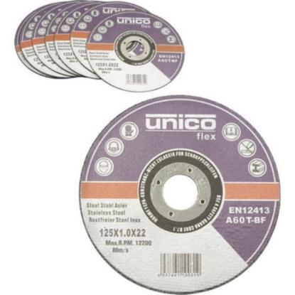 Prekės „Diskas pjovimui metalo 125x1,6x22,2 mm Unico“ paveikslėlis