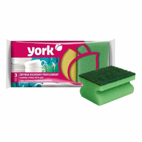 Prekės „Profiliuotos virtuvinės kempinėlės (3vnt) YORK“ paveikslėlis