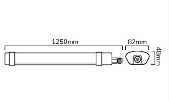 Prekės „Šviestuvas LED su judesio davikliu 40W 4800lm 125cm IP65 4000K LEDOM“ paveikslėlis