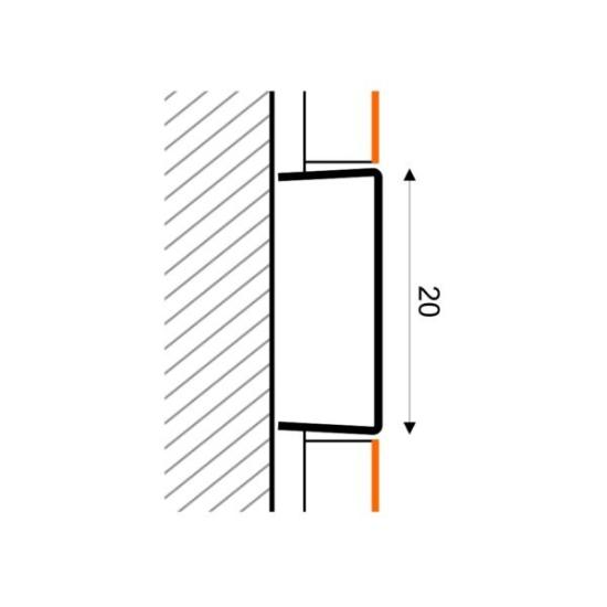 Prekės „Profilis S-SCG20-61-250 nerūdijančio plieno 8x20mm juodas“ paveikslėlis